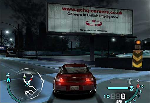 GCHQ Advertising in Need for Speed:Carbon GCHQ Advertising in Need for Speed:Carbon