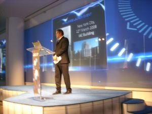 Acer President Gianfranco Lanci, speaking at a press conference to unveil the new Acer Gemstone notebook computers, March 12, 2008. Acer President Gianfranco Lanci, speaking at a press conference to unveil the new Acer Gemstone notebook computers, March 12, 2008.