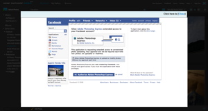 Facebook permission prompt in Adobe Express Facebook permission prompt in Adobe Express