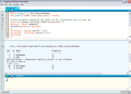 The first natively graphic command-line console for Windows PowerShell, from the 2.0 CTP. The first natively graphic command-line console for Windows PowerShell, from the 2.0 CTP.