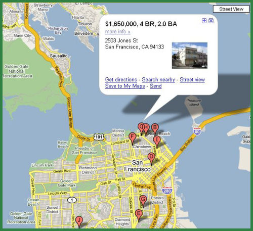 The first day of Google Maps service with real estate listings built-in. The first day of Google Maps service with real estate listings built-in.