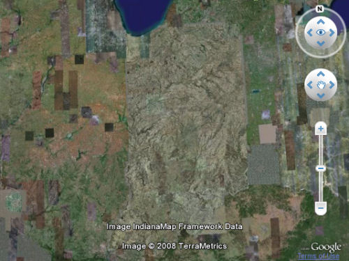 The writer's home state appears strangely glazed in the latest scan from Google Earth.