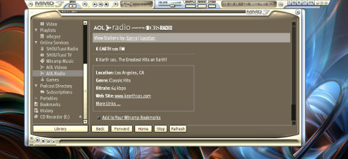 Winamp v5.54 with the new AOL Radio Winamp v5.54 with the new AOL Radio