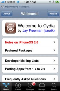 Cydia on iPhone