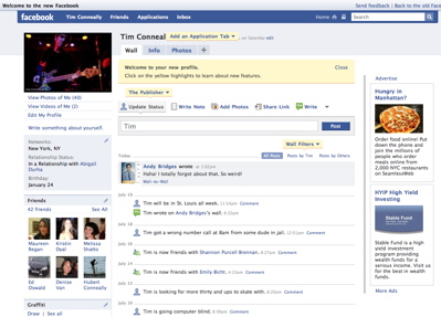 Facebook profile edit page Facebook profile edit page