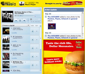MySpace Music's standalone player MySpace Music's standalone player