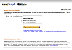 MySpace Music   AmazonMP3 prompt