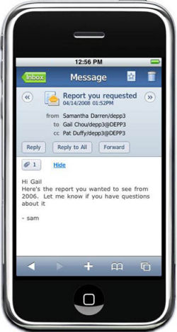 IBM's Lotus iNotes on the Apple iPhone