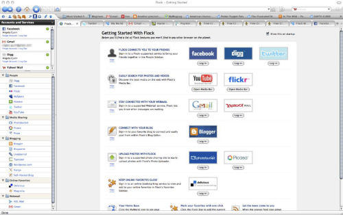 Flock's social Web browser, based on the Mozilla Firefox platform