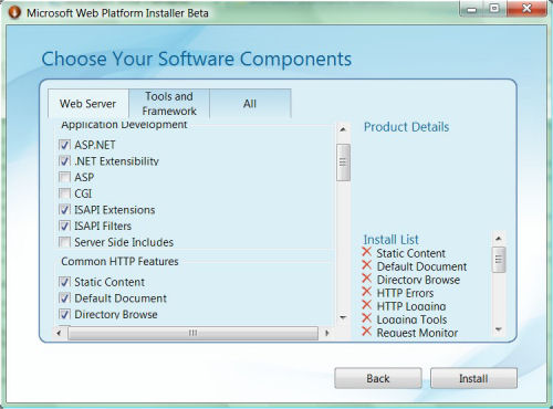 Microsoft's Web Platform Installer Beta