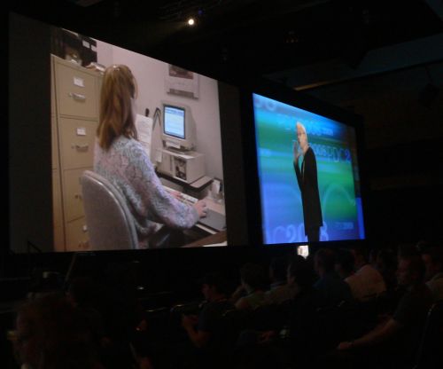 Ray Ozzie takes PDC attendees back to a simpler time when it was amazing even to perform accounting at one's own desk.