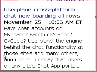 Screen shot from Opera Mini 4.2 for BlackBerry 8830