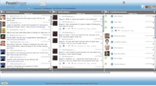 Screen shot from PeopleBrowsr