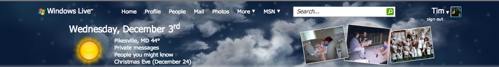 New Windows Live header