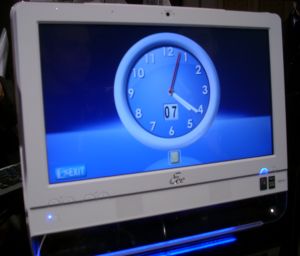A first look at the desktop -- or rather, Eee Top -- of Asus' new home-networked portable PC.