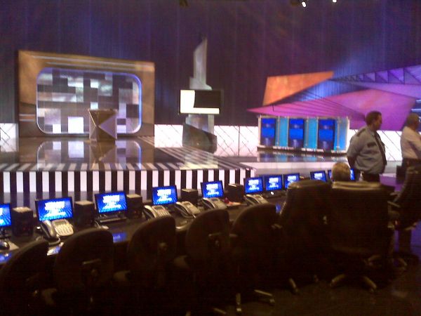 The real, live Jeopardy! set at CES 2009. The real, live Jeopardy! set at CES 2009.