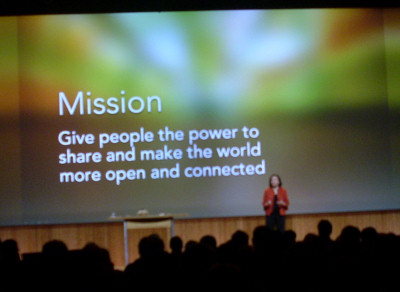 Facebook's Sheryl Sandberg speaking at the Palm conference