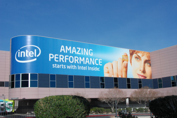 Intel's billboard outside CES 2009
