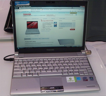 Toshiba Portege R600 with Clear WiMax labeling