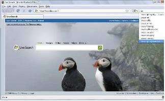 Decorated front page of Microsoft Live Search Decorated front page of Microsoft Live Search