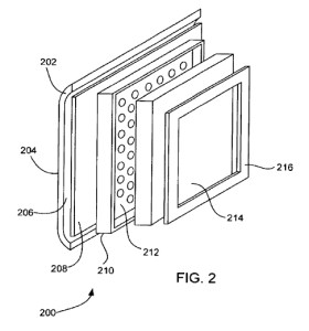 A drawing for an Apple patent application for a kind of embedded translucent logo...recirculated since 1999.