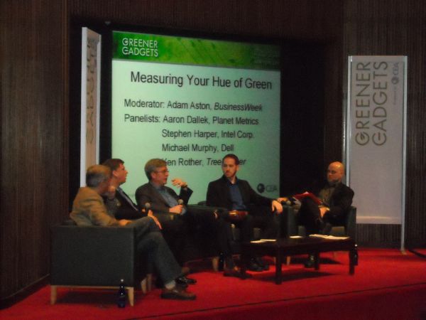 Panelists from the 'Measuring Your Hue of Green' panel at the Greener Gadgets Show in New York City, February 27, 2009. Panelists from the 'Measuring Your Hue of Green' panel at the Greener Gadgets Show in New York City, February 27, 2009.