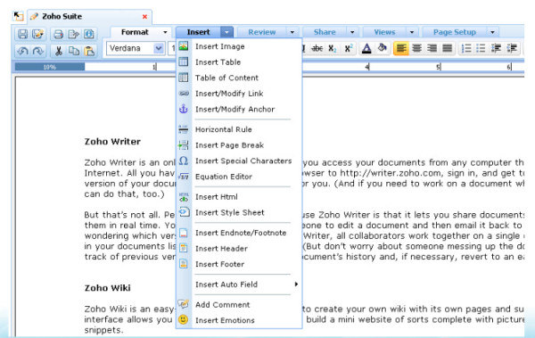 The completely revised Zoho Writer 2.0 web application. The completely revised Zoho Writer 2.0 web application.