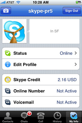 Skype for iPhone Skype for iPhone