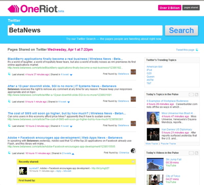 oneriot betanews twitter scan oneriot betanews twitter scan