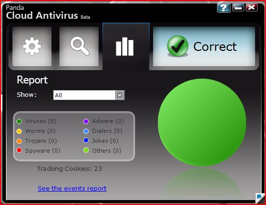 panda cloud antivirus screen