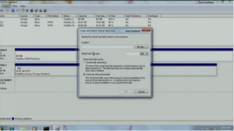 Mounting a virtual hard disk (VHD) file from the Management Console in Windows 7.