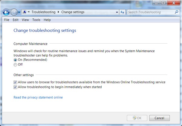 Everyday troubleshooting is made automatic in the new Action Center in Windows 7.