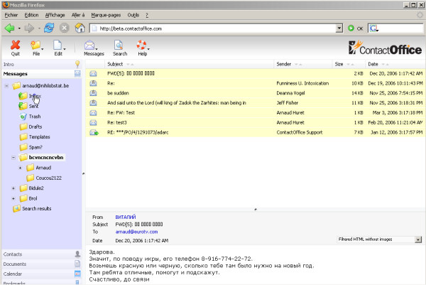 Screenshot of the beta of the next version of ContactOffice, which looks a lot more like Microsoft Outlook than it ever did before. Screenshot of the beta of the next version of ContactOffice, which looks a lot more like Microsoft Outlook than it ever did before.