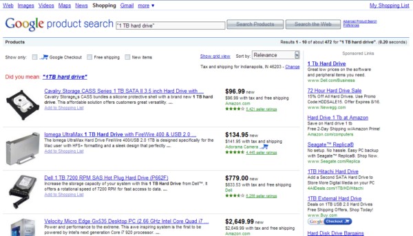 Evidence of Google's slight tweaks to its shopping section, including narrowing down options to just the best prices.