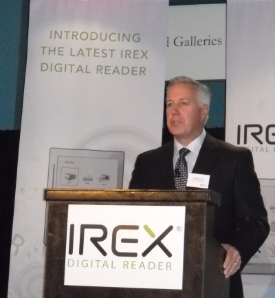 Kevin Hamilton, North American CEO, Irex Technologies, presenting the Irex eReader