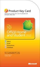 Microsoft Office 2010 'product key card'