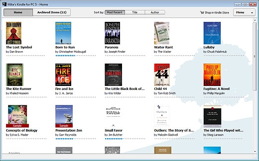 Amazon's Kindle for PC application