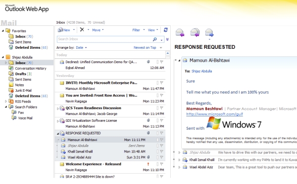 Outlook Web App for Microsoft Exchange Server 2010