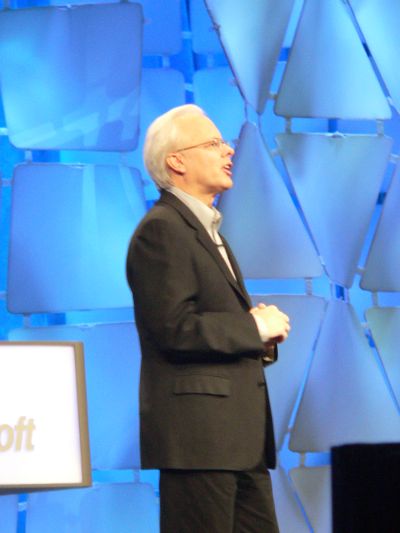 Microsoft Chief Software Architect Ray Ozzie during the Day 1 keynote at PDC 2009.