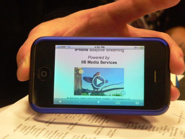 Microsoft Silverlight 4 streaming video on iPhone, as demonstrated by UX Platform Manager Brian Goldfarb.
