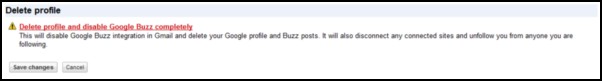 The added option for discontinuing Google Buzz, added to the Google Profile page.