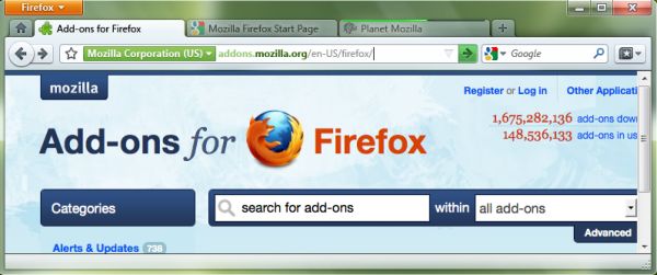 A mockup of the latest UI changes planned for Firefox 4.0, which now include a relocated Home button and a new Bookmarks button.