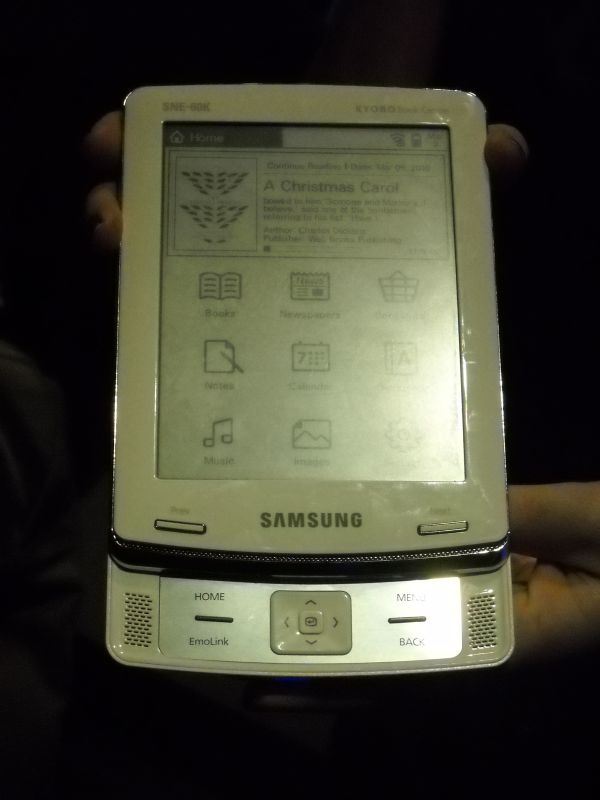 The Samsung eReader, marketed in partnership with Barnes &amp; Noble.