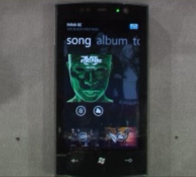 The Shazam song identifier service on Windows Phone 7 Series.  And what do you know, it just happened to correctly identify a Black Eyed Peas song.  From MIX 10.