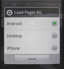 Skyfire 2.0 Beta (Android) &quot;load as&quot;