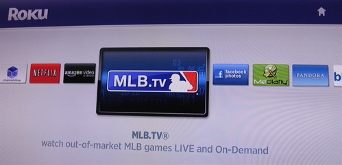 MLB.TV on Roku menu
