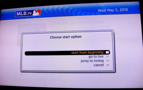 MLB.TV on Roku viewing options