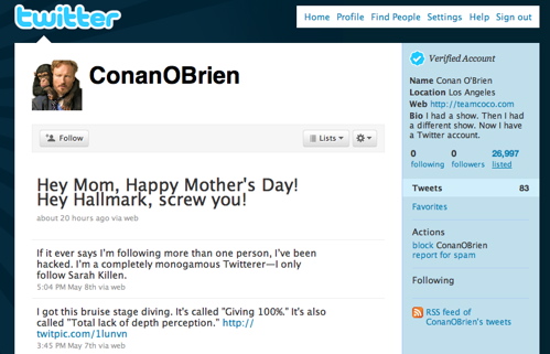 Conan O'Brien with 0 followers