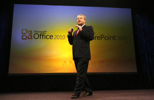 Microsoft Business Division President Stephen Elop, at the Office 2010 launch at Studio 8H in Rockefeller Center, May 12, 2010.