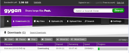 Gygan desktop client downloading